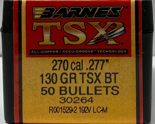 BARNES TRIPLE SHOCK X BULLETS 270 CAL 130 GR. TSX BOATTAIL BRN30264
