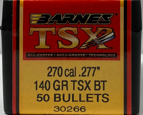 BARNES TRIPLE SHOCK X BULLETS 270 CAL 140 GR. TSX BOATTAIL BRN30266