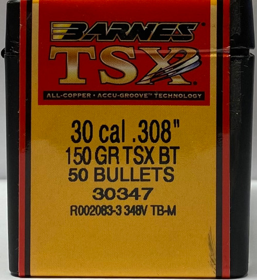 BARNES TRIPLE SHOCK X BULLETS 30 CAL 150 GR. TSX BOATTAIL BRN30347