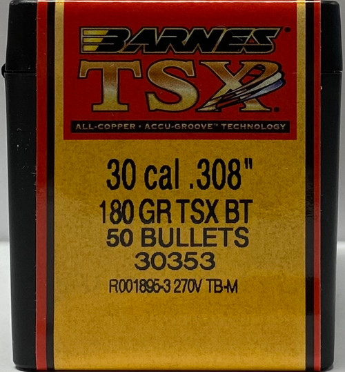 BARNES TRIPLE SHOCK X BULLETS 30 CAL 180 GR. TSX BOATTAIL BRN30353
