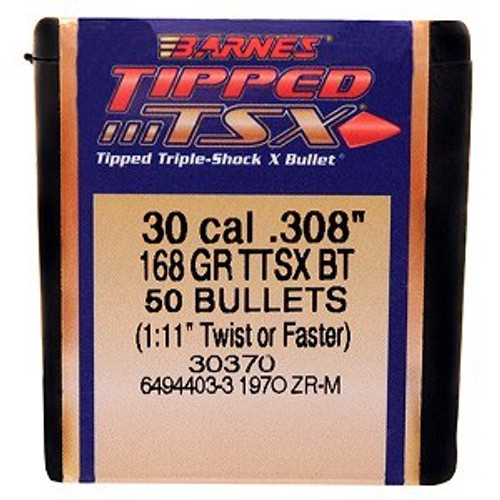 BARNES TIPPED TSX BULLETS 30 CAL. 168 GR. TTSX BT BRN30370