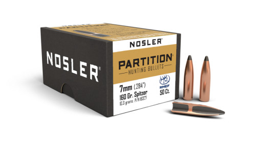 NOSLER PARTITION 7MM (.284) 160 GR SPITZER 50 CT NOS16327