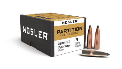 NOSLER PARTITION 7MM (.284) 175 GR SPITZER 50 CT NOS35645