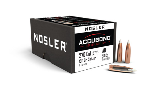 NOSLER ACCUBOND 270 CAL (.277) 130 GR SPITZER 50 CT NOS54987