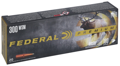 FEDERAL PREMIUM 300 WSM 180 GR NOSLER PARTITION VITAL SHOK P300WSMB