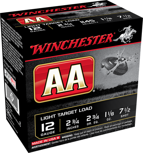 WINCHESTER AA 12 GA 2-3/4 DR 1-1/8OZ #7.5 1145 FPS AA127