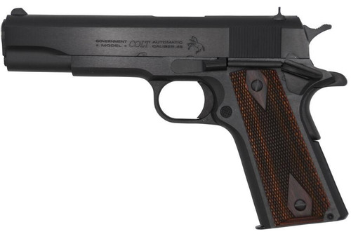 COLT 1911 GOVERNMENT 45 ACP 5" BLUED/ROSEWOOD GRIPS O1911C