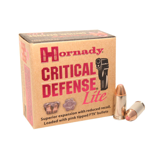 HORNADY CRITICAL DEFENSE LITE 9MM 100 GR FTX HORN90240