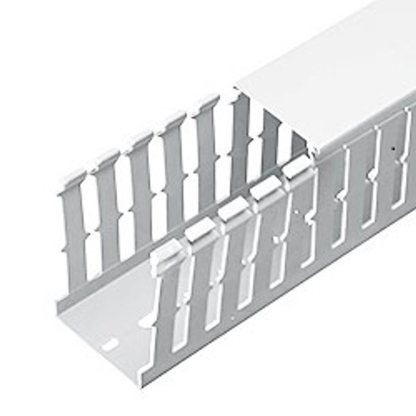 White wire duct with white background.