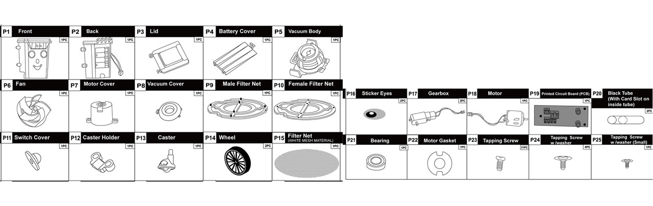       Ozkar Vacuum Robot parts