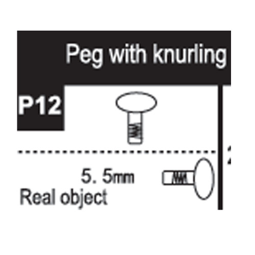 12-96200P12 Peg with knurling 