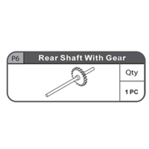 06- 67100P6  REAR SHAFT WITH GEAR