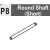 08-6130P8 ROUND SHAFT (SHORT)