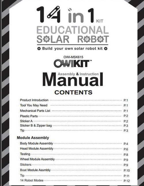 robotikits 14 in 1 educational solar robot