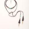 Leather Choker with Tassels & Turquoise