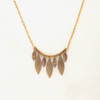 Brass Hammered Leaves Necklace