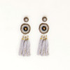 Circle Post with Tassels Earring