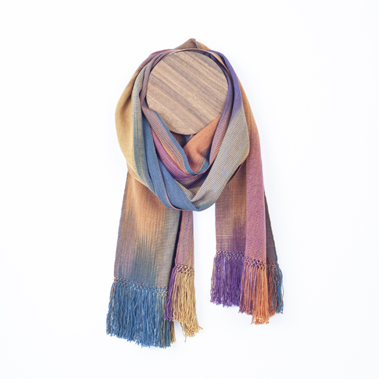 Handwoven Striped Bamboo Chenille Infinity Scarf