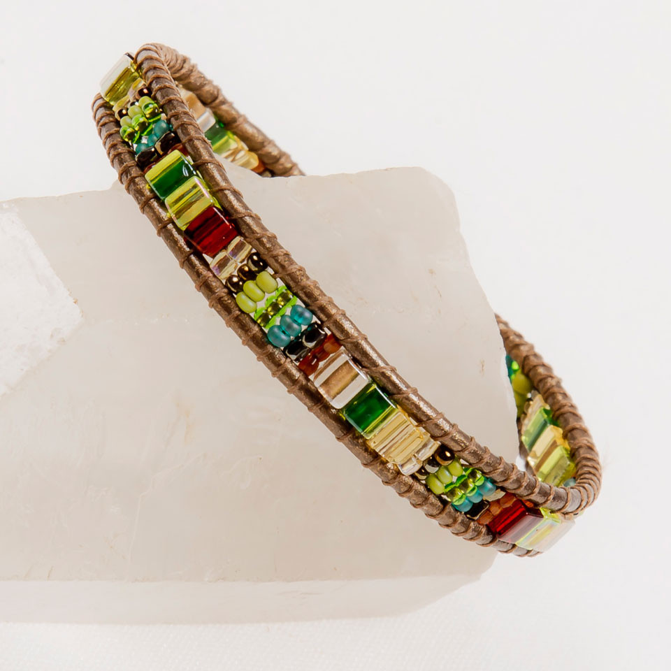 Guatemalan Handmade Bracelet Miyuke Bead & Leather | Handmade Fair