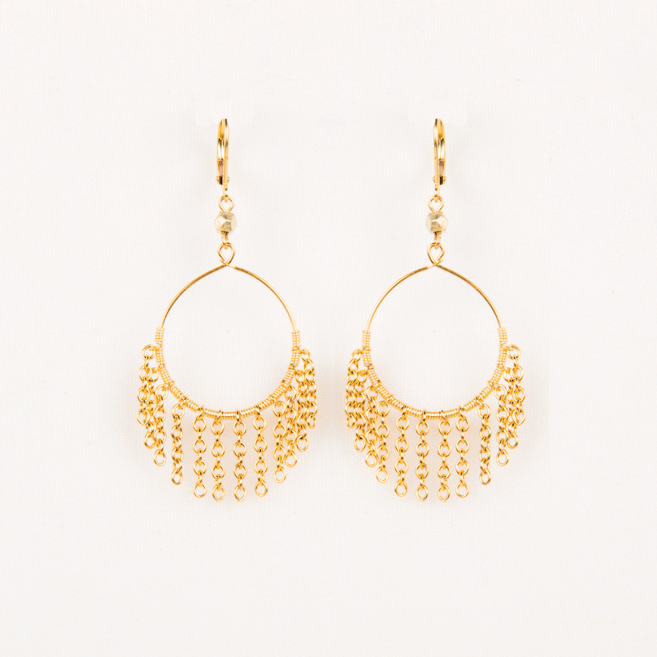 Marigold Fringe Hoop Earrings – Kimberly Reyes Interiors