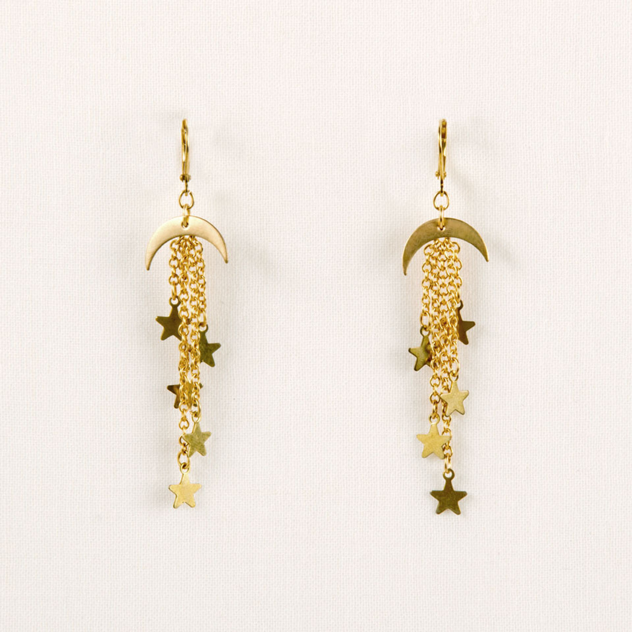 Diamond Dangling Star Earrings - Nuha Jewelers