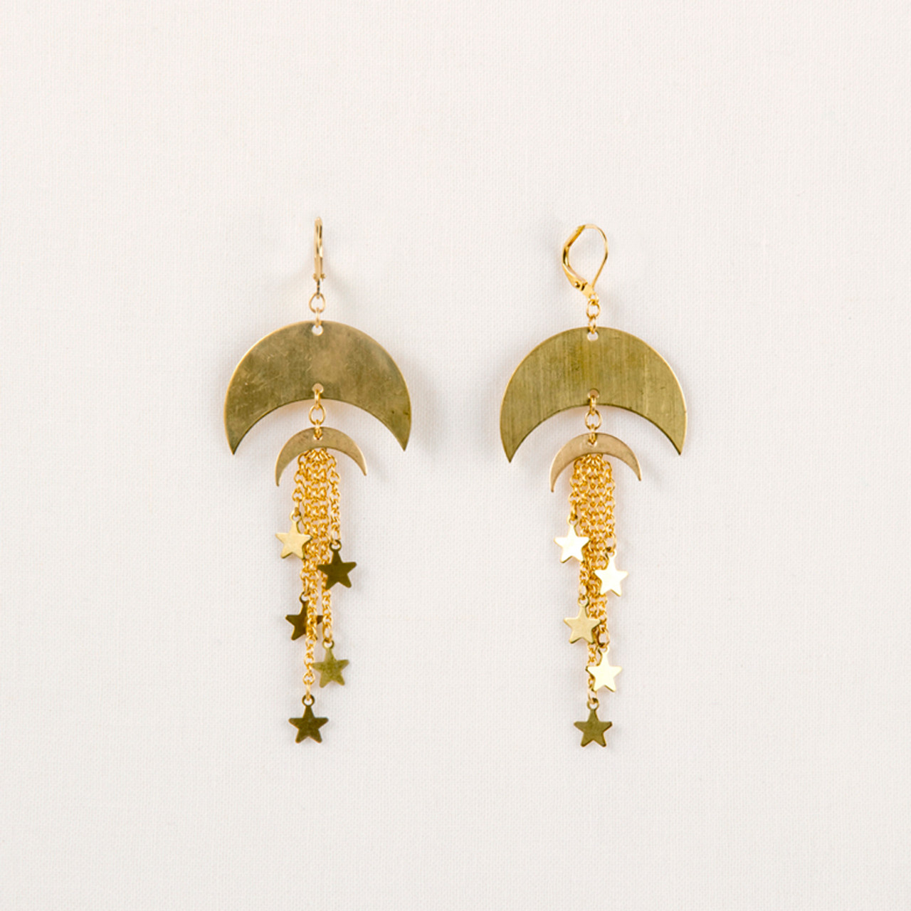14k White Gold Moon & Star Diamond Stud Earrings – Maurice's Jewelers