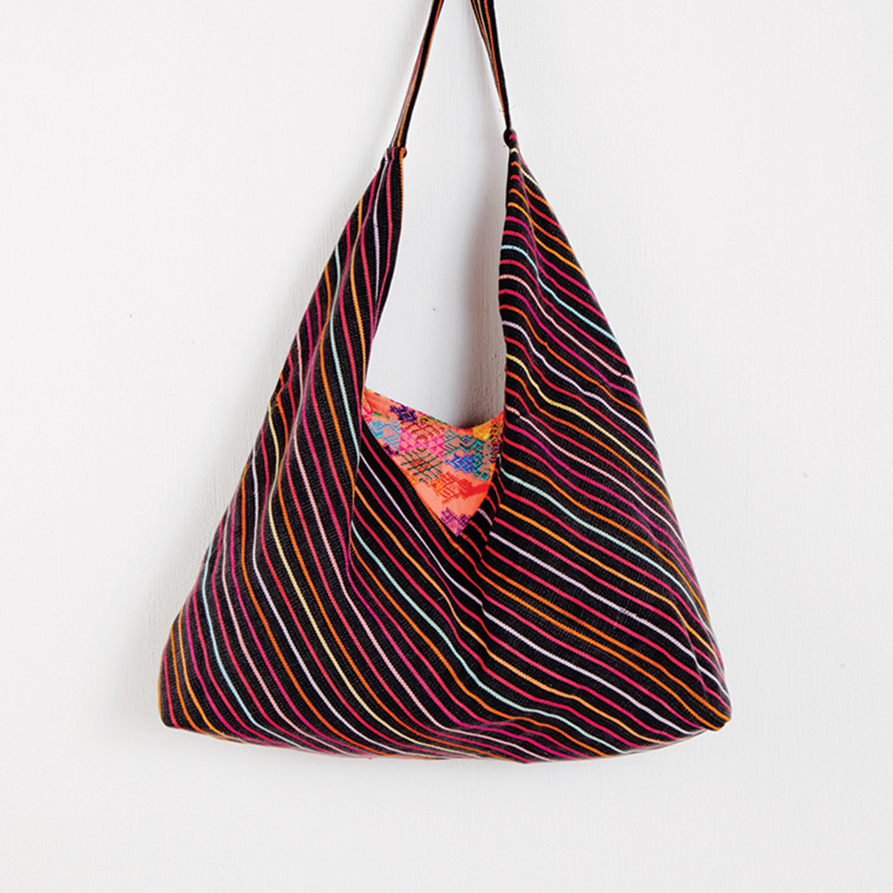 Colorful Striped Bohemian Purse Hobo Shoulder Sling Bag