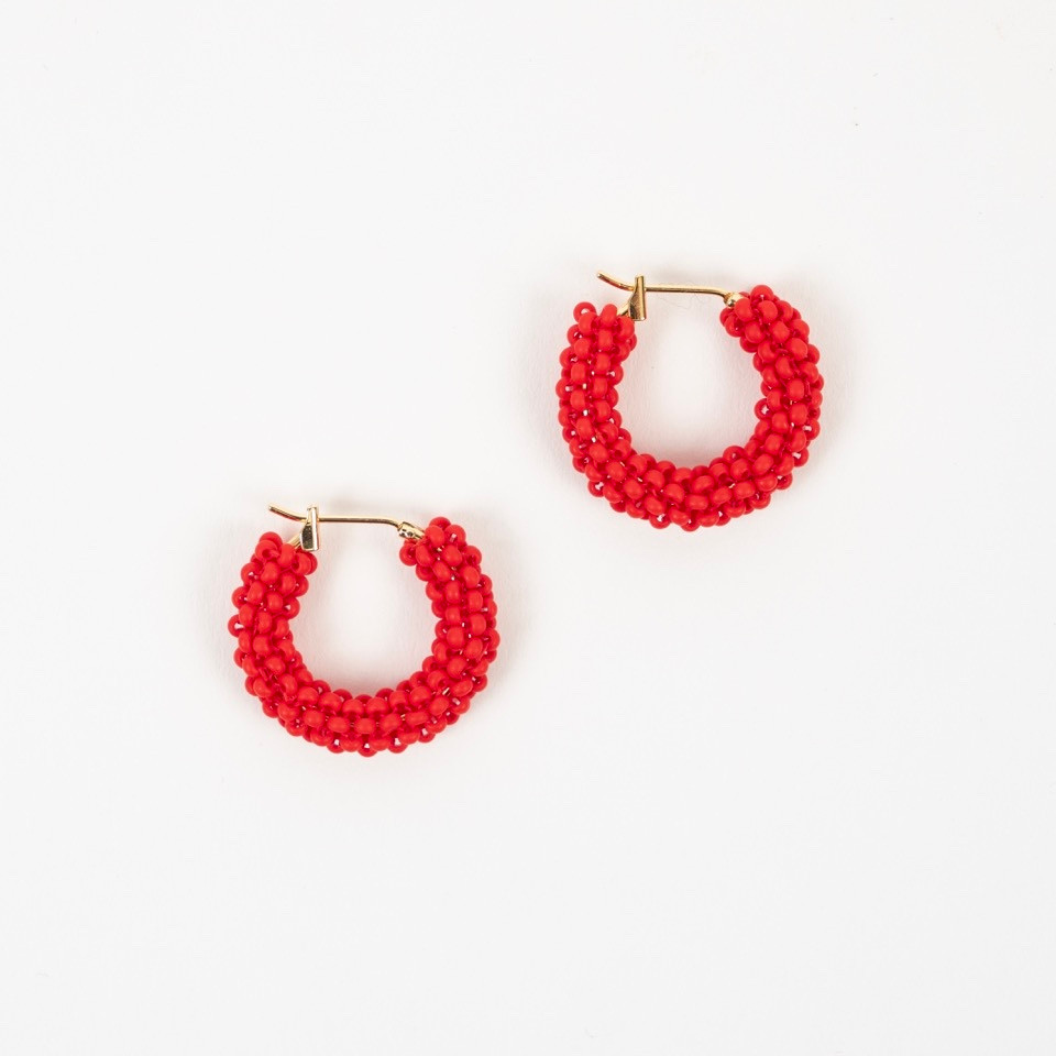 Pop of Color Beaded Hoop Earrings | Handmade Fair Trade Jewelry