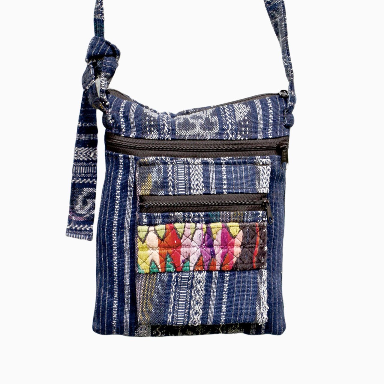 Guatemalan Corte Double Pocket Shoulder Bag | Handmade Fair Trade