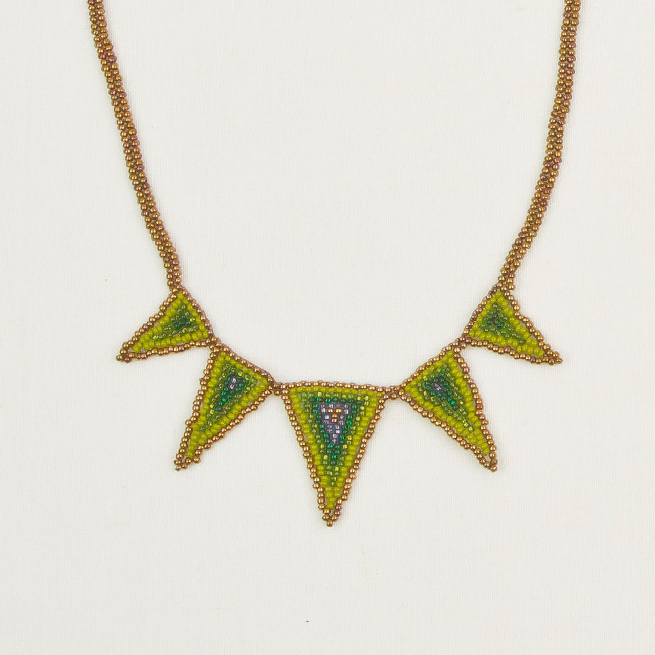 Beaded Triangle Spike Necklace