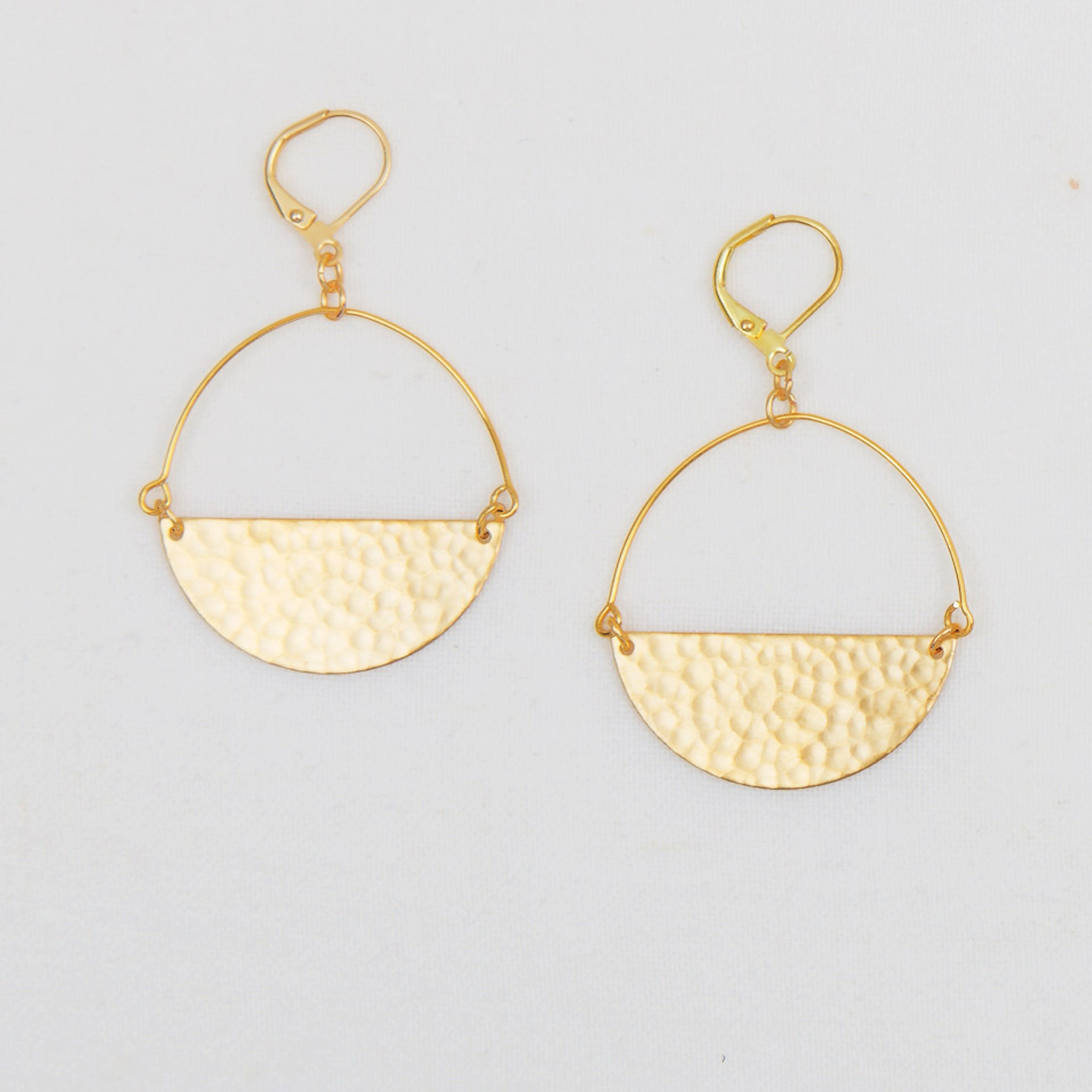 Half moon earrings hoop clearance