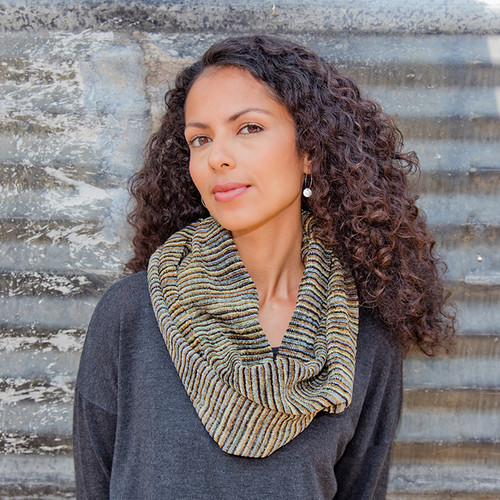 Handwoven Striped Bamboo Chenille Infinity Scarf