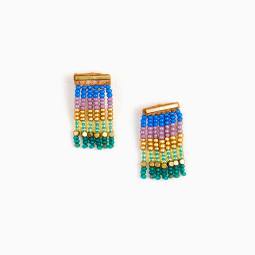 Crystal Bar Set Post Hoop Earring - Silver main image 0