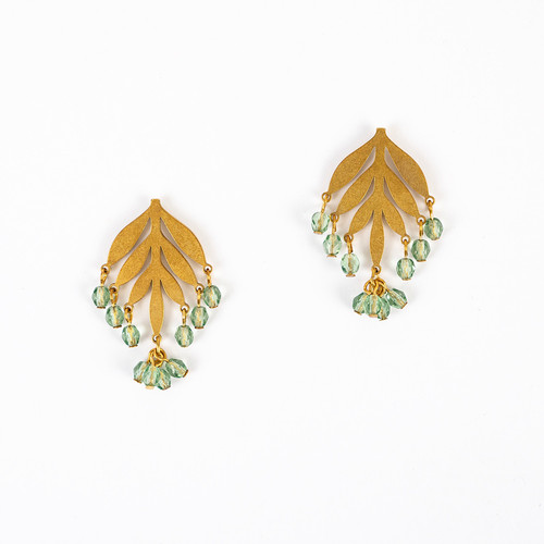 Crystal Frond Post Earring