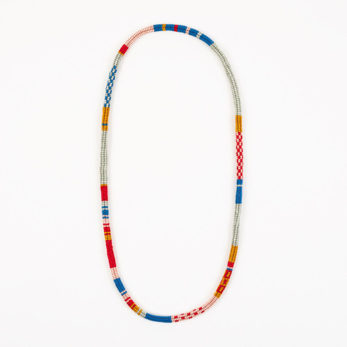 Patchwork Tube Beaded Necklace