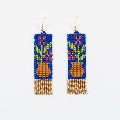 Flower Pot Fringe Earrings