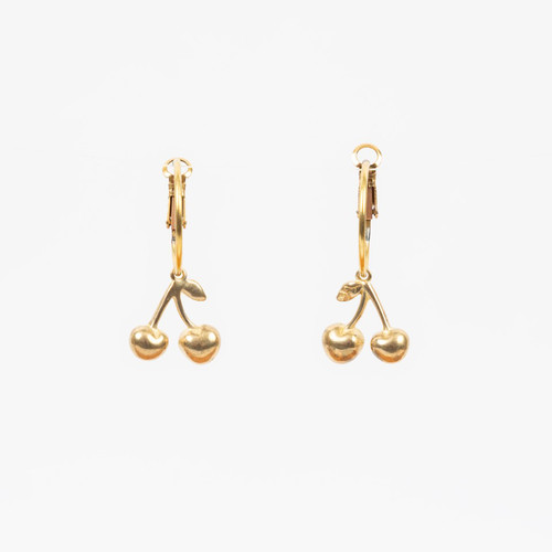 Cherry Charm Hoop Earrings