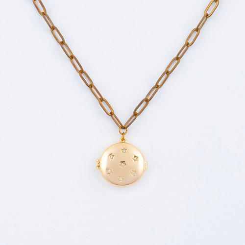 Circle of Stones Locket Necklace