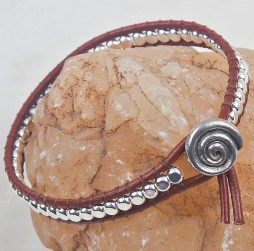 Leather and Metal Bracelet