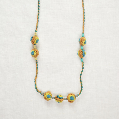 Crochet Rosebud Long Necklace