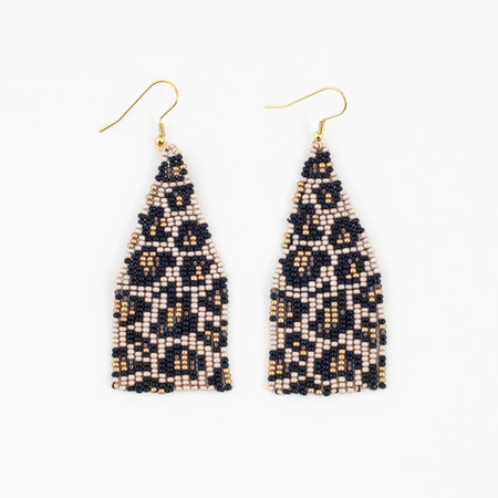 Guatemalan Beaded Jaguar Earrings Handmade Fair Trade Jewelry