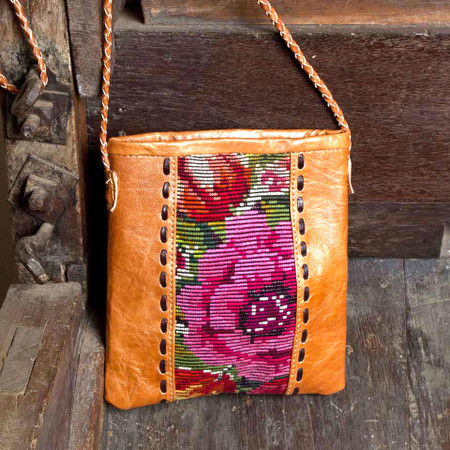 Guatemalan Huipile & Leather Shoulder Bag | Handmade Fair Trade ...