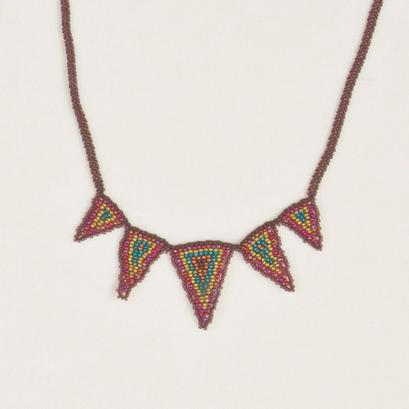 Beaded Triangle Spike Necklace