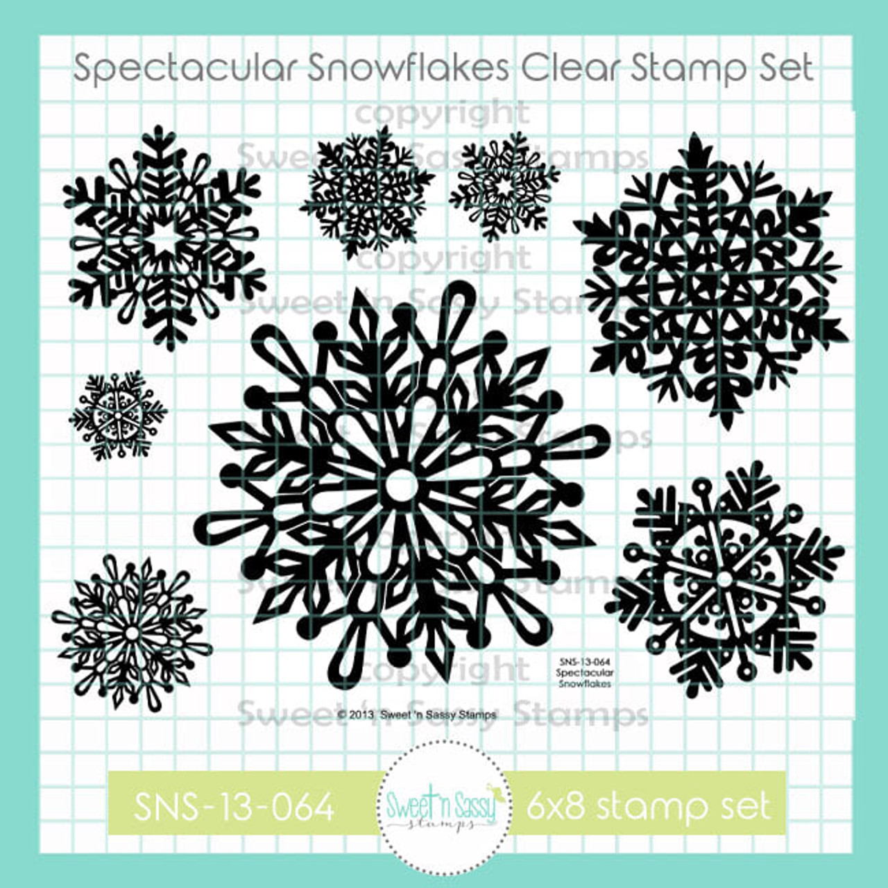 Couture Creations Naughty Or Nice Mini Stamp 1.9 x 1.9 - Snowflakes