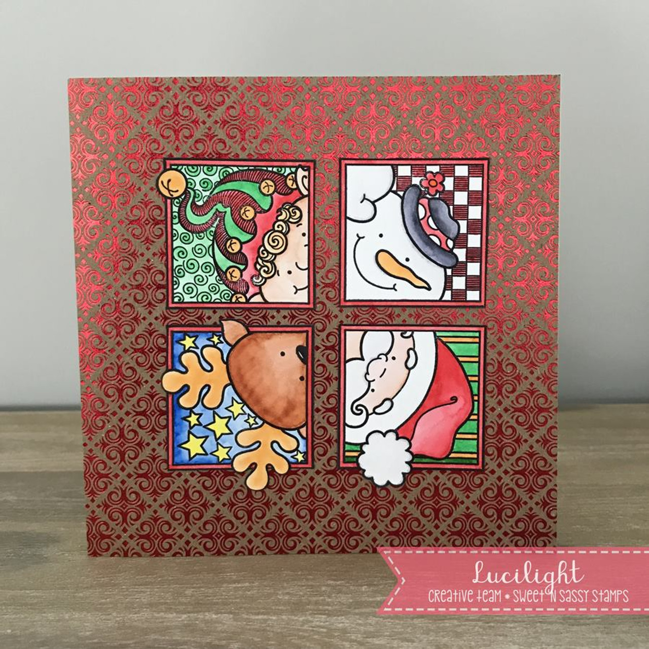 9 Festive Holiday Inchie Clear Stamps, Plus Stamp Block / Inkadinkado –