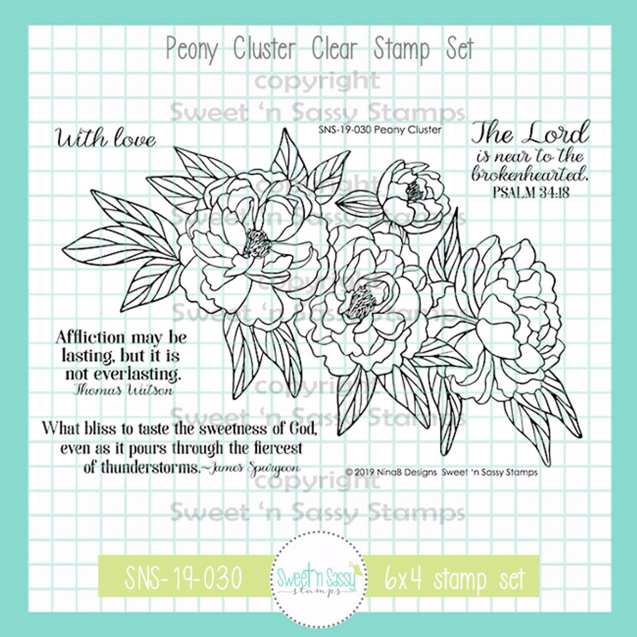 SnSS Peony Cluster Stamp Set