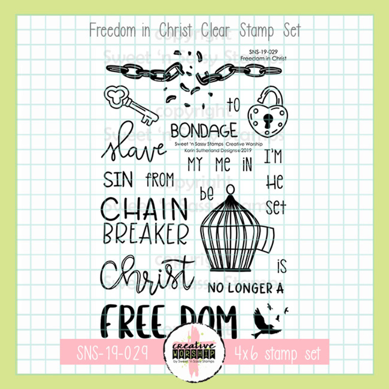 Creative Worship: Freedom in Christ Clear Stamp Set - Sweet 'n