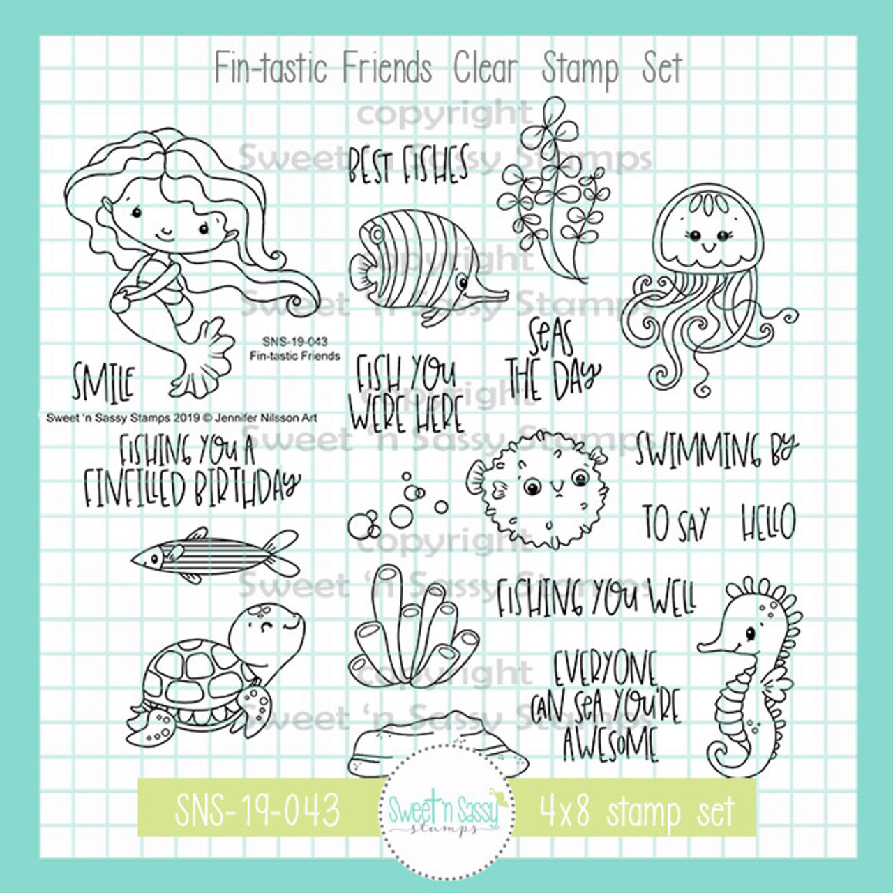 Hot Off The Press Acrylic Stamps, 8-Inch by 8-Inch, Janie's Girlfriends