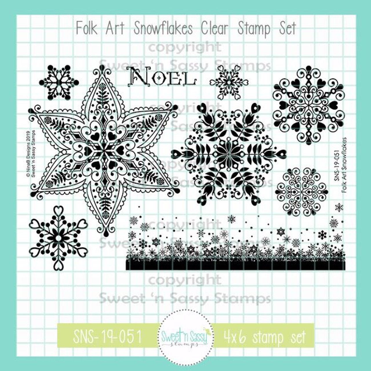 SnSS Folk Art Snowflakes Stamp Set