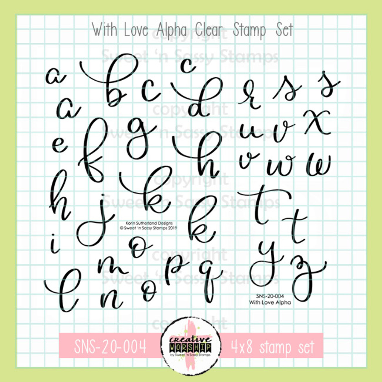 Creative Worship: With Love Alpha Clear Stamp Set - Sweet 'n Sassy